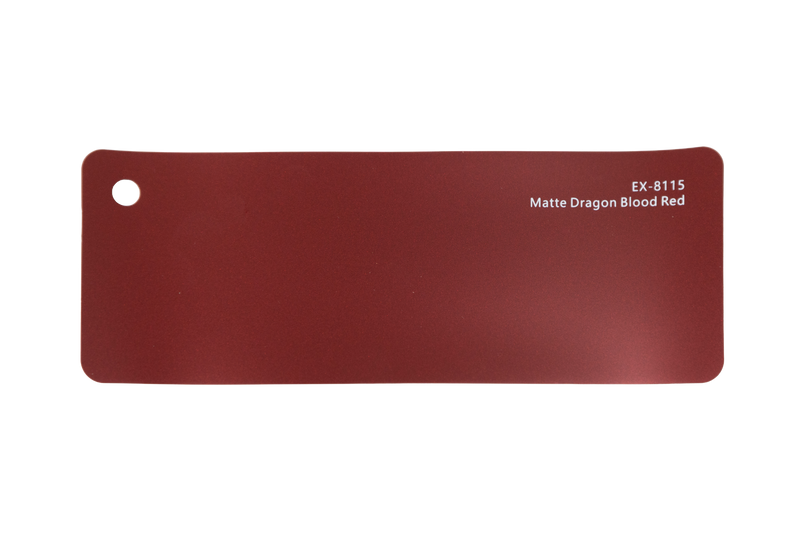 Premium PPF colour swatch in Matte Dragon Blood Red - Ozone Shield