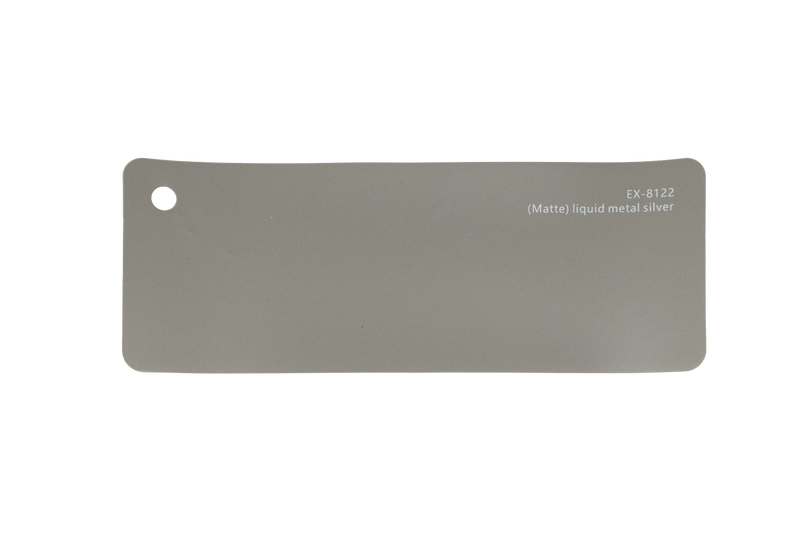 Premium PPF colour swatch in Matte liquid metal silver - Ozone Shield