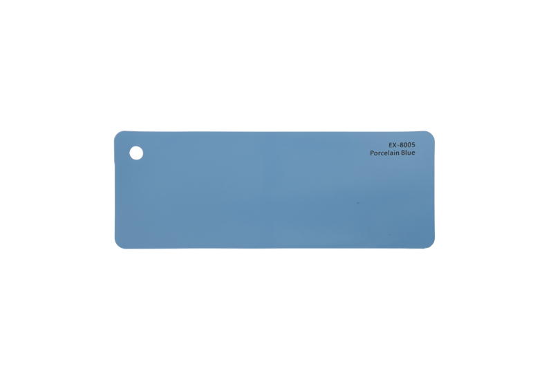 Premium PPF colour swatch in Porcelain Blue - Ozone Shield