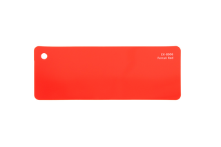 Premium PPF colour swatch in Ferrari Red - Ozone Shield