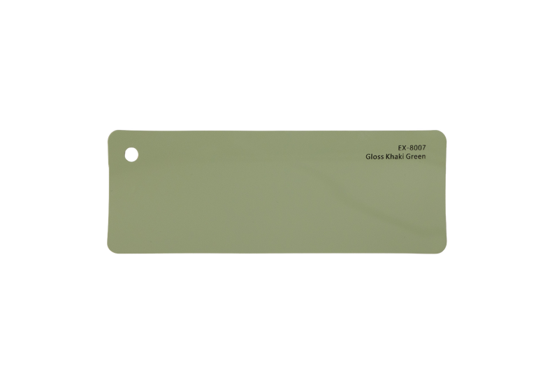 Premium PPF colour swatch in Gloss Khaki Green - Ozone Shield
