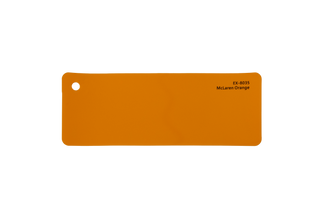 Premium PPF colour swatch in McLaren Orange - Ozone Shield