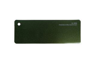 Premium PPF colour swatch in Chameleon Blue Gold Green - Ozone Shield
