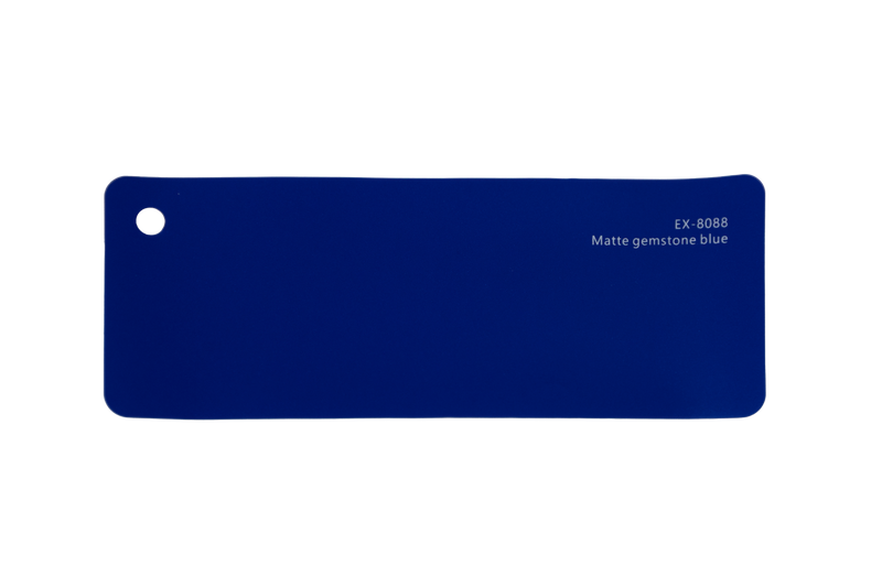Premium PPF colour swatch in Matte gemstone blue - Ozone Shield