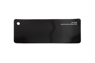 Premium PPF colour swatch in Light Sensitive Black Red - Ozone Shield