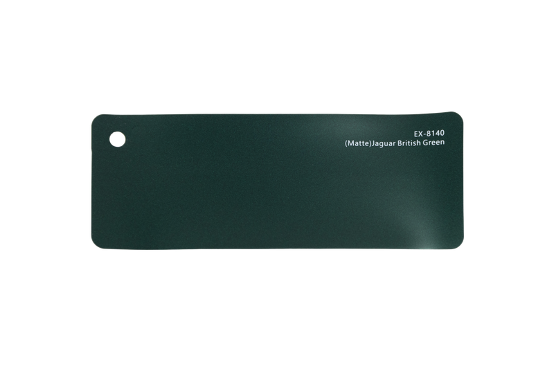Premium PPF colour swatch in Matte Jaguar British Green - Ozone Shield