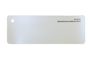 Premium PPF colour swatch in Matte Diamond White to Blue - Ozone Shield