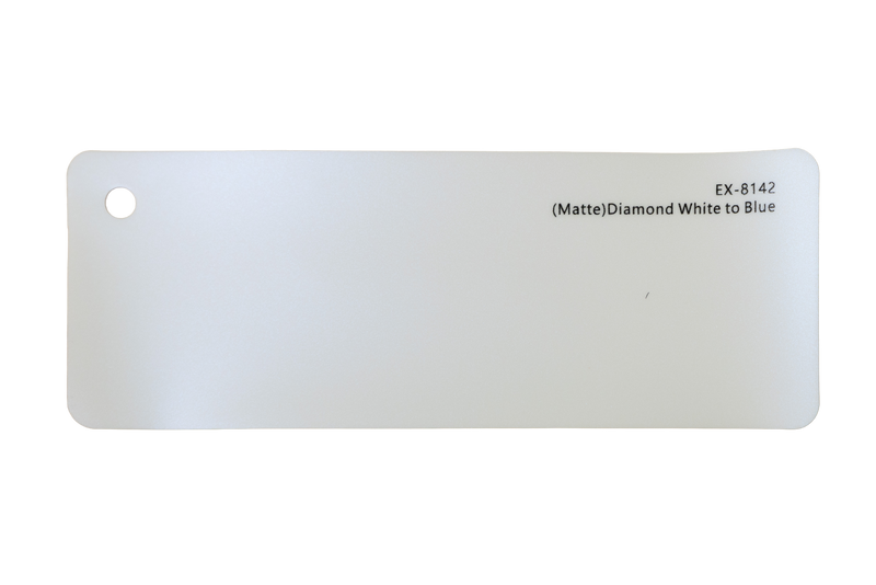Premium PPF colour swatch in Matte Diamond White to Blue - Ozone Shield